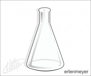 vidrarias de laboratório - erlenmeyer